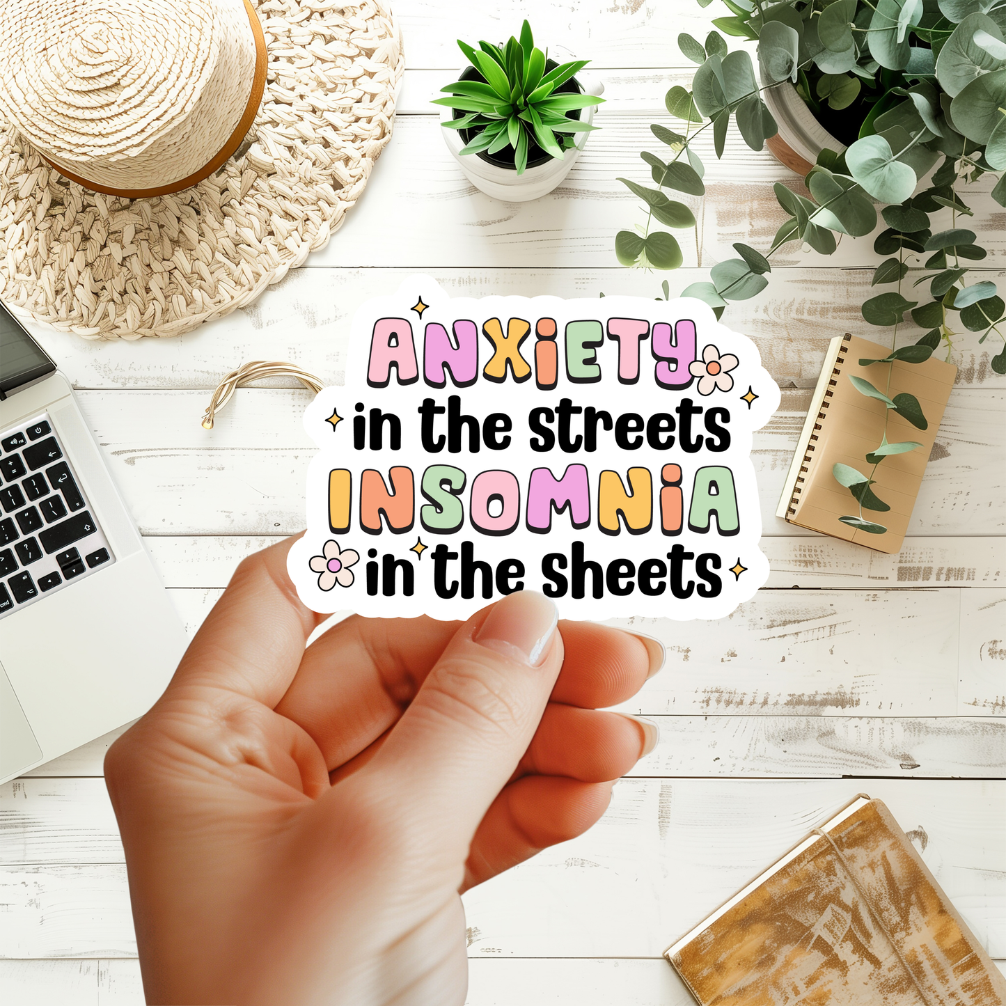 Anxiety In The Streets Insomnia In The Sheets Sticker
