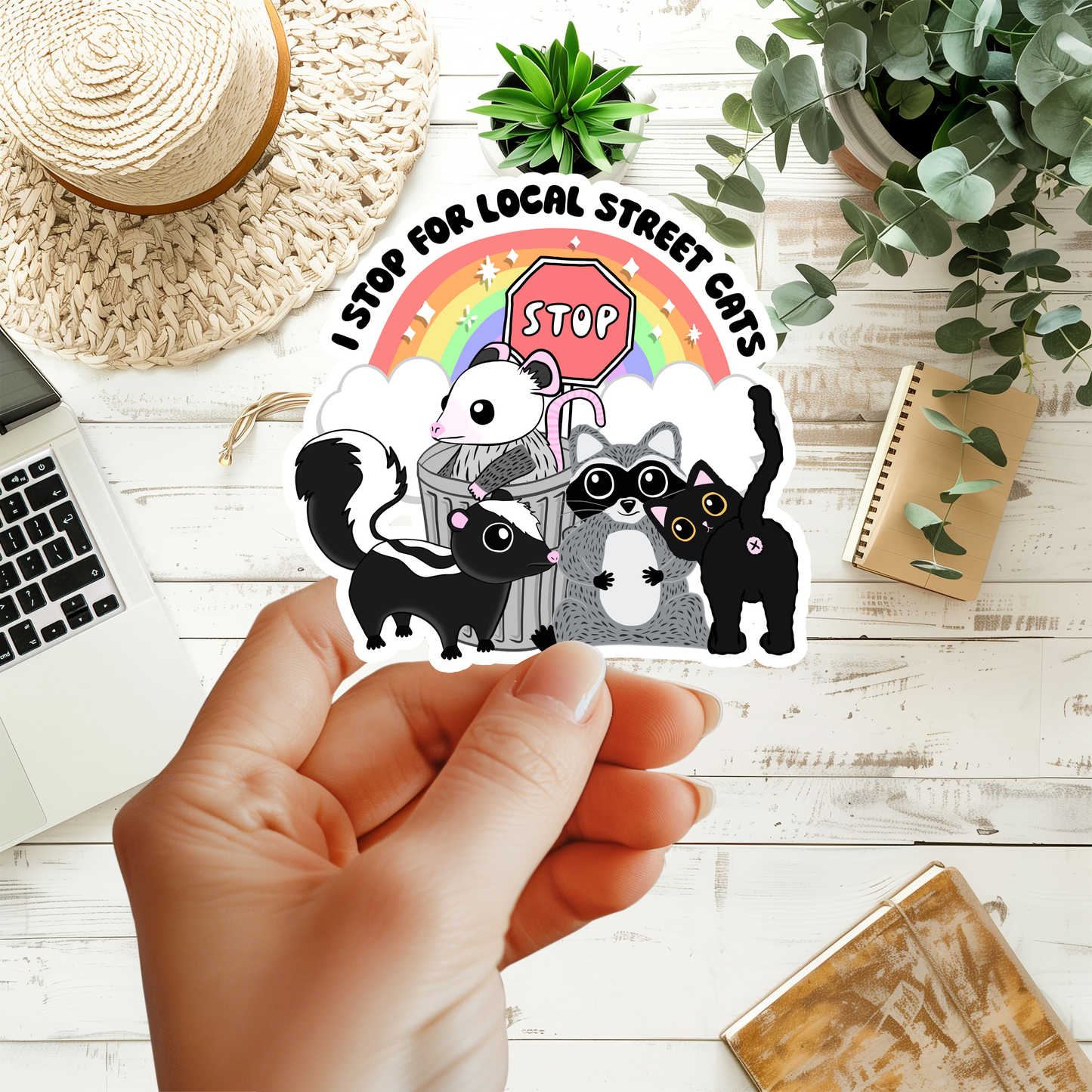 I Stop For Local Street Cats Sticker