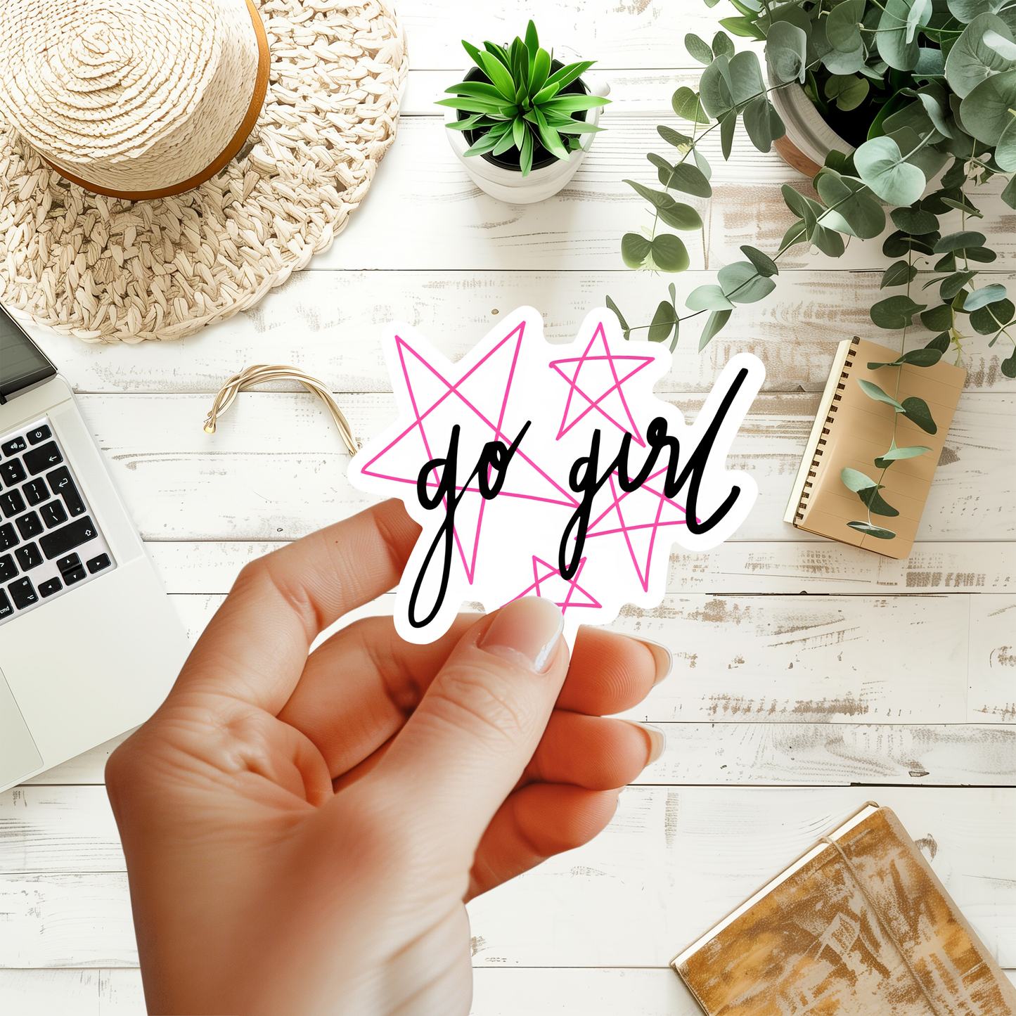 Go Girl Starry Motivational Sticker