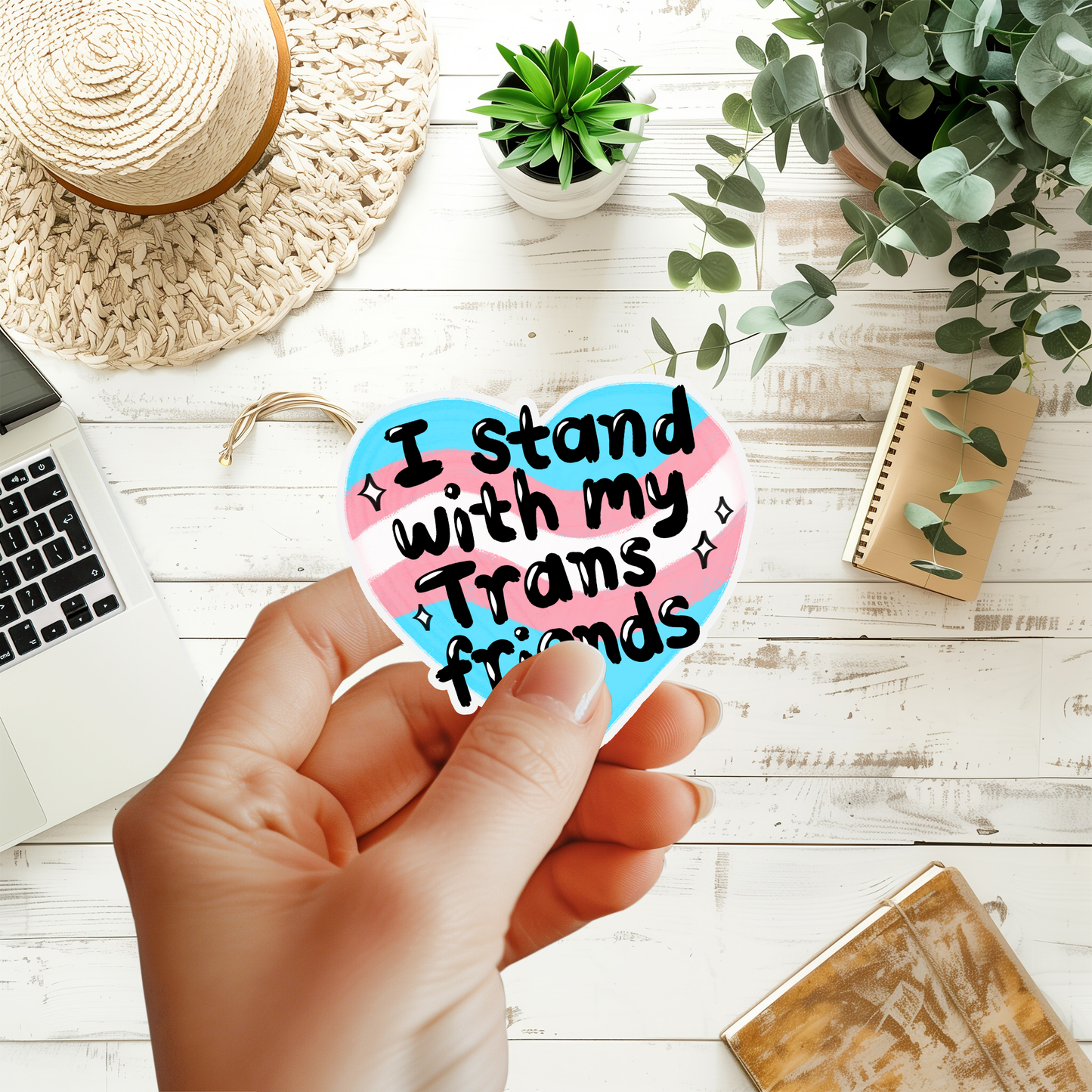 I Stand With My Trans Friends Sticker