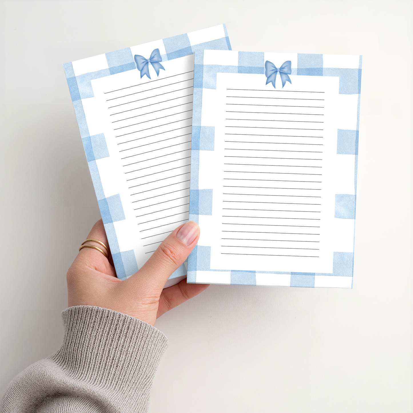 Blue Gingham Notepad