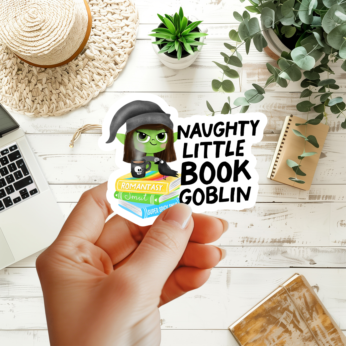Naughty Little Book Goblin Sticker