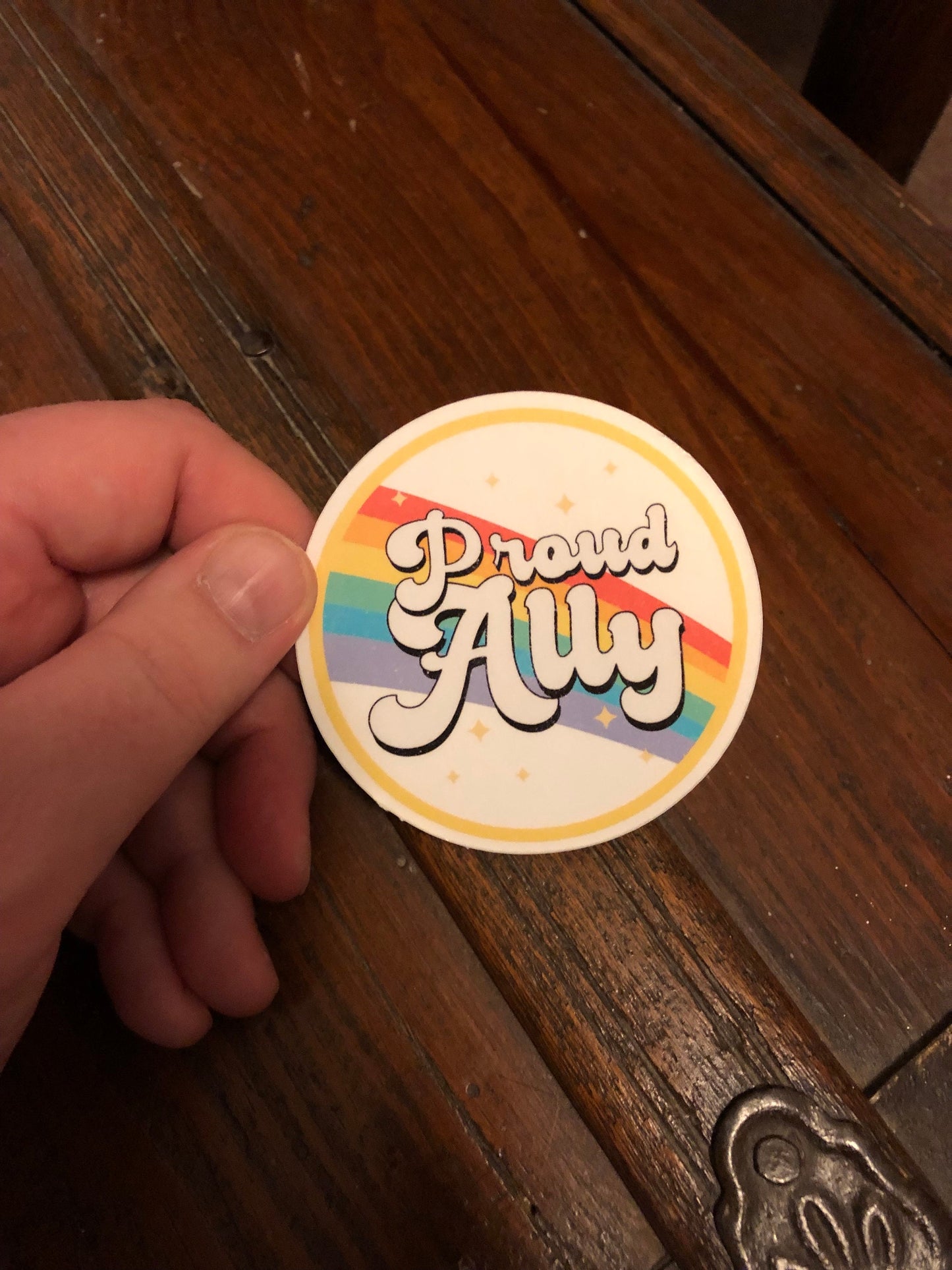 Proud Ally Rainbow Sticker, LGBTQIA+ Ally Sticker, Pride Month Sticker, Water Bottle Sticker, Gift For Friend