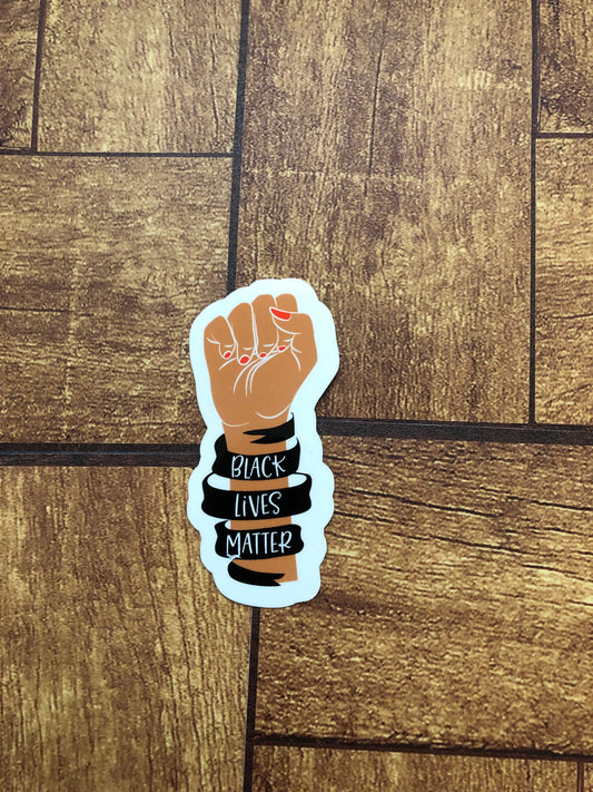 Black Lives Matter Sticker, BLM, Racial Equality Sticker, Racial Justice Sticker, End Racism Sticker, Anti-Racism, Water Bottle Sticker