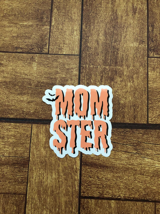 MOMSTER Sticker, Monster Mom Sticker, Halloween Sticker, Spooky Sticker, Gift for Moms, Waterproof Sticker, Water Bottle Sticker