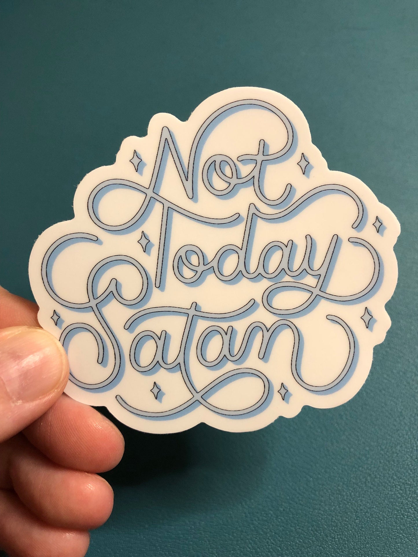 Not Today Satan Waterproof Sticker, Funny Sticker, Sarcastic Sticker, Religious Humor, Dark Humor, Adult Humor, Trendy Sticker