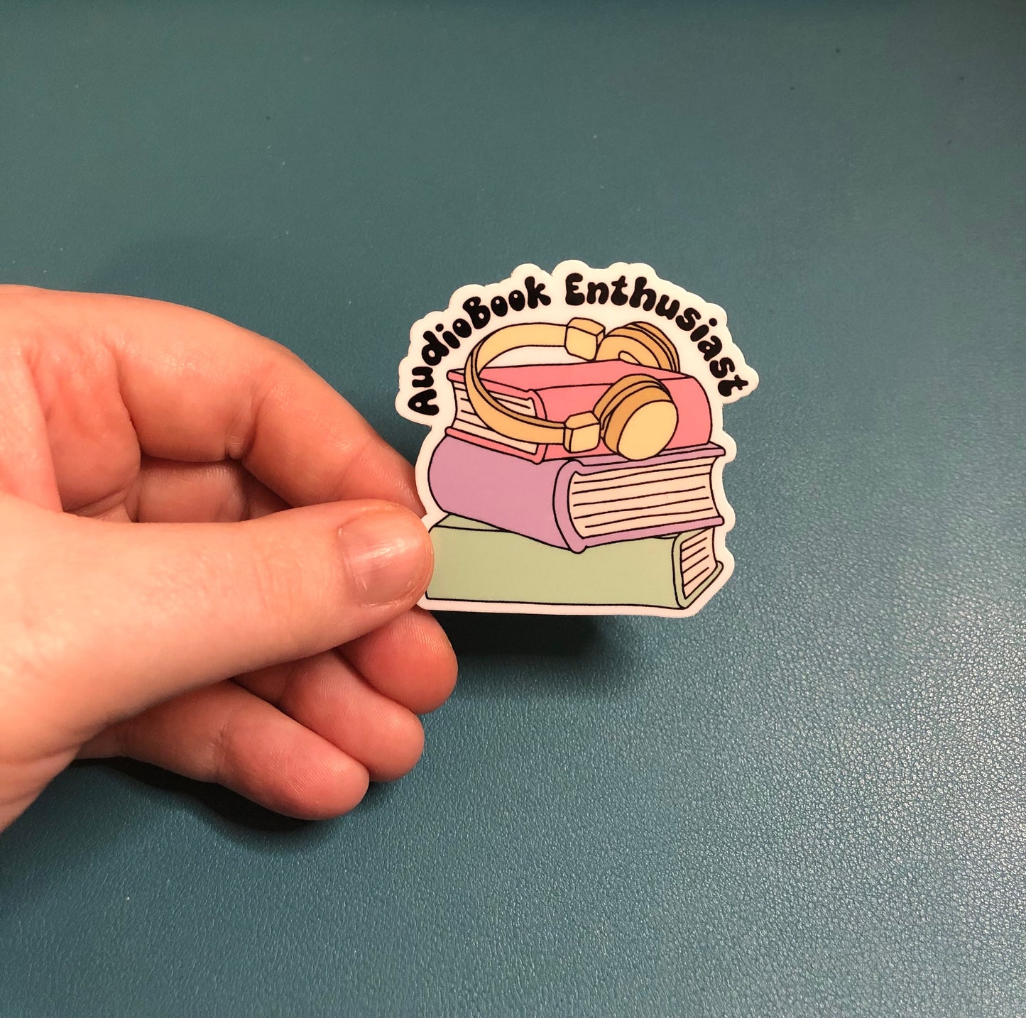 Audiobook Enthusiast Waterproof Sticker, Audiobook Lover Sticker, Kindle Lover Sticker, E-Reader, BookTok, Book Lover, Gift for Reader
