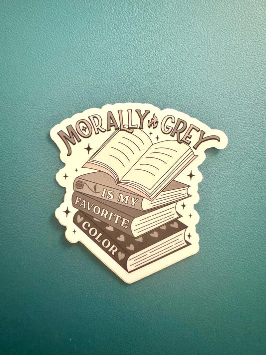 Morally Grey Is my Favorite Color Sticker, Bookish Sticker, Book Villain, Enemies to Lovers, Book Tropes, Gift for Book Lovers, Gift for Her