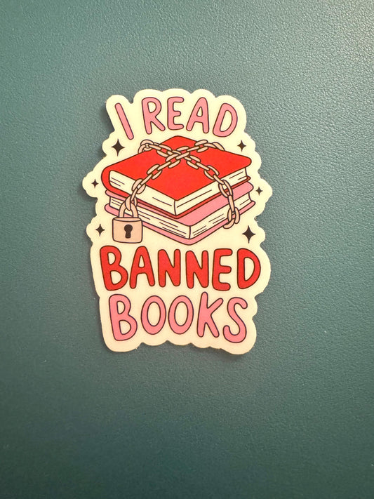 I Read Banned Books Sticker, Bookish Girlie Sticker, BookTok, Libraries Matter, Gift for Reader, Gift for Book Lover, Book Dragon, Smut
