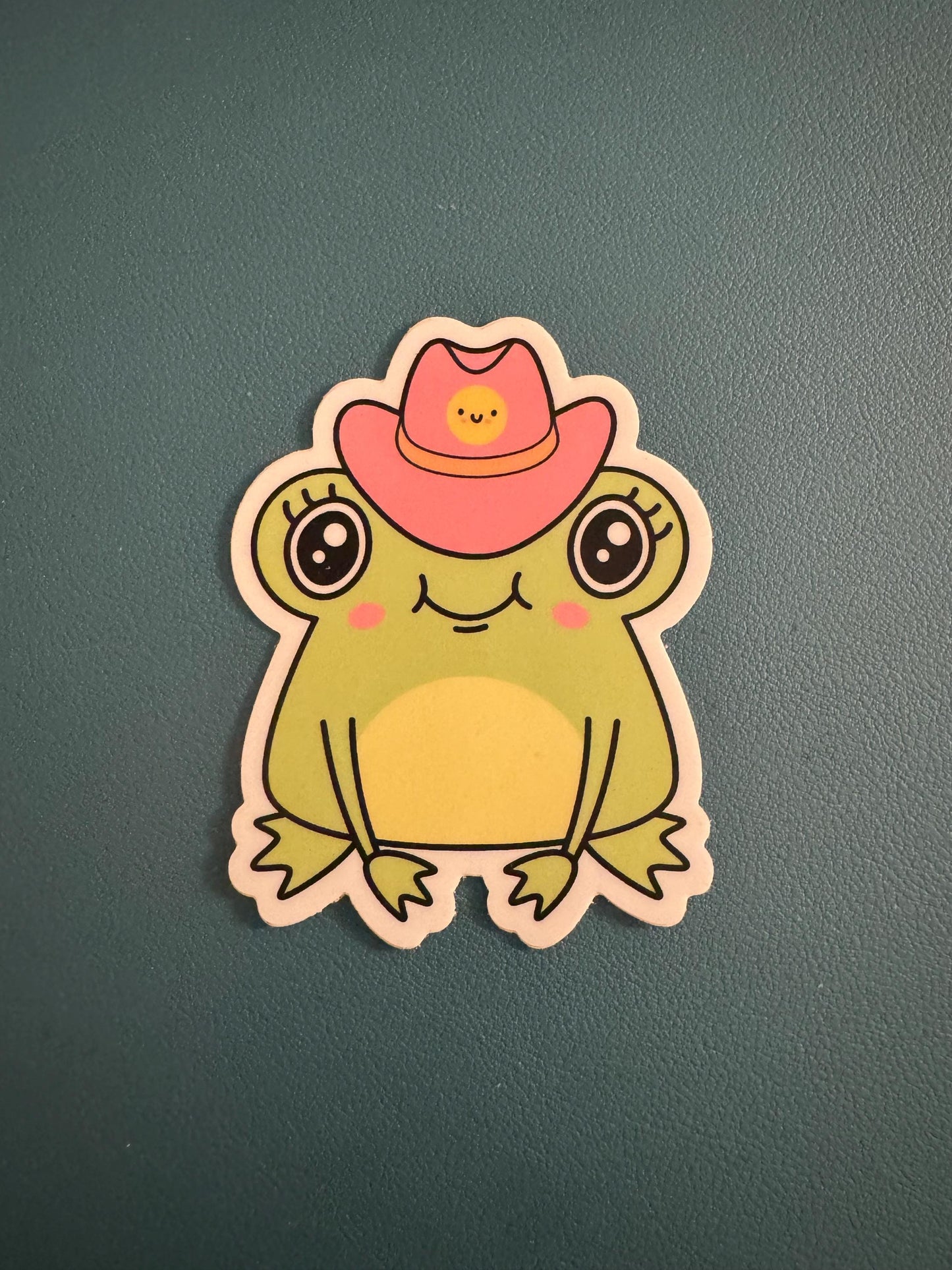 Cowboy Frog Sticker, Sassy Frog Sticker, Adorable Little Frog Sticker, Gift for Her, Kawaii Frog Sticker