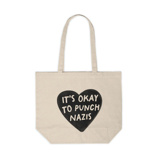 It's Okay To Punch Nazis Tote Bag, End Racism, Anti Trump, Pro Democracy Tote Bag, Anti Fascist Tote Bag