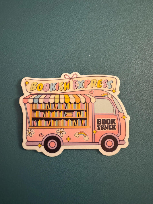 Bookish Express Waterproof Sticker, Book Mobile Vinyl Sticker, Mobile Library, Support Your Local Libraries, Scholastic Book Fair