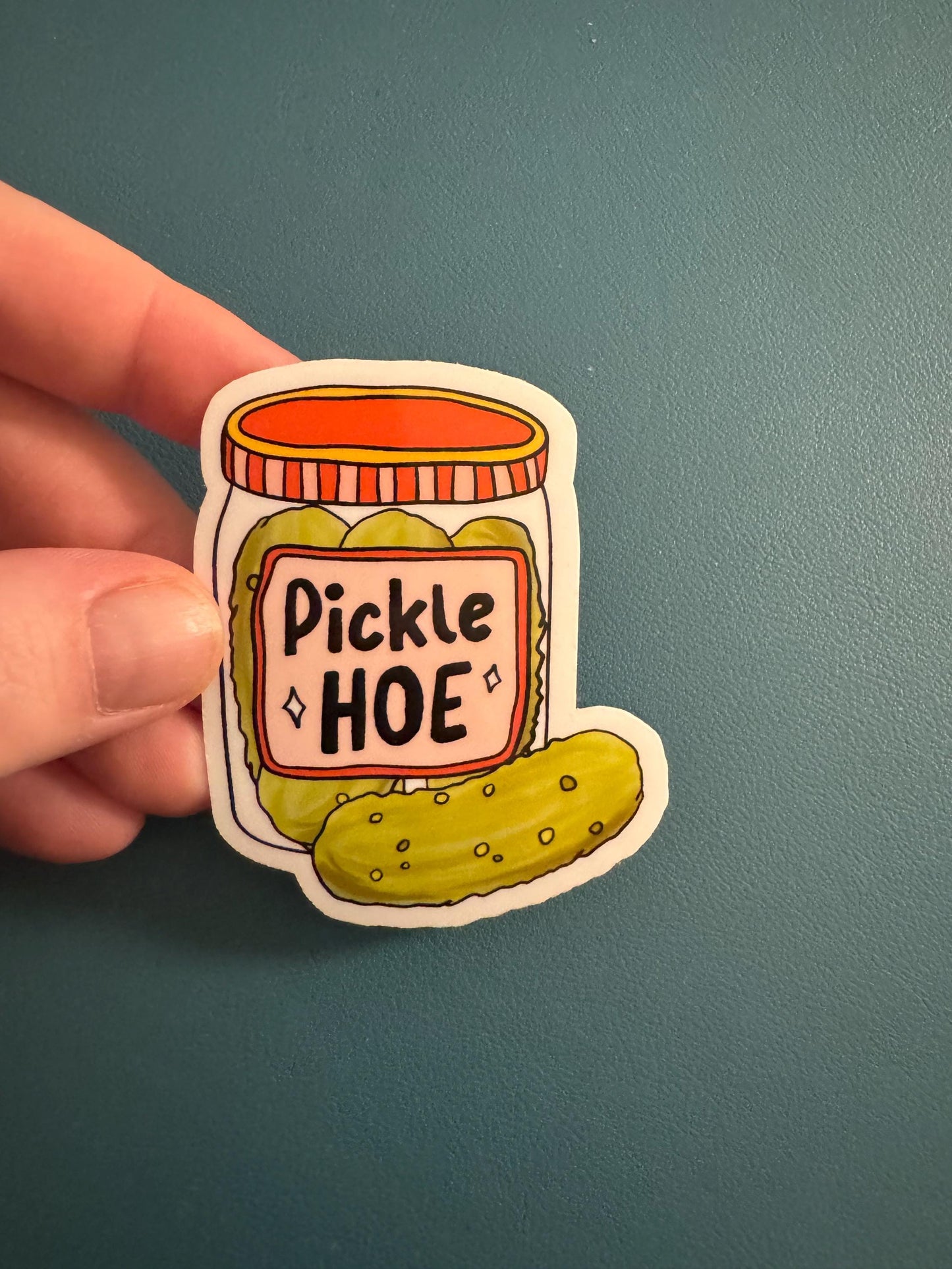 Pickle Hoe Waterproof Vinyl Sticker, Pickle Girl Sticker, Pickle Lover, Pickle Jar, Kindle Sticker