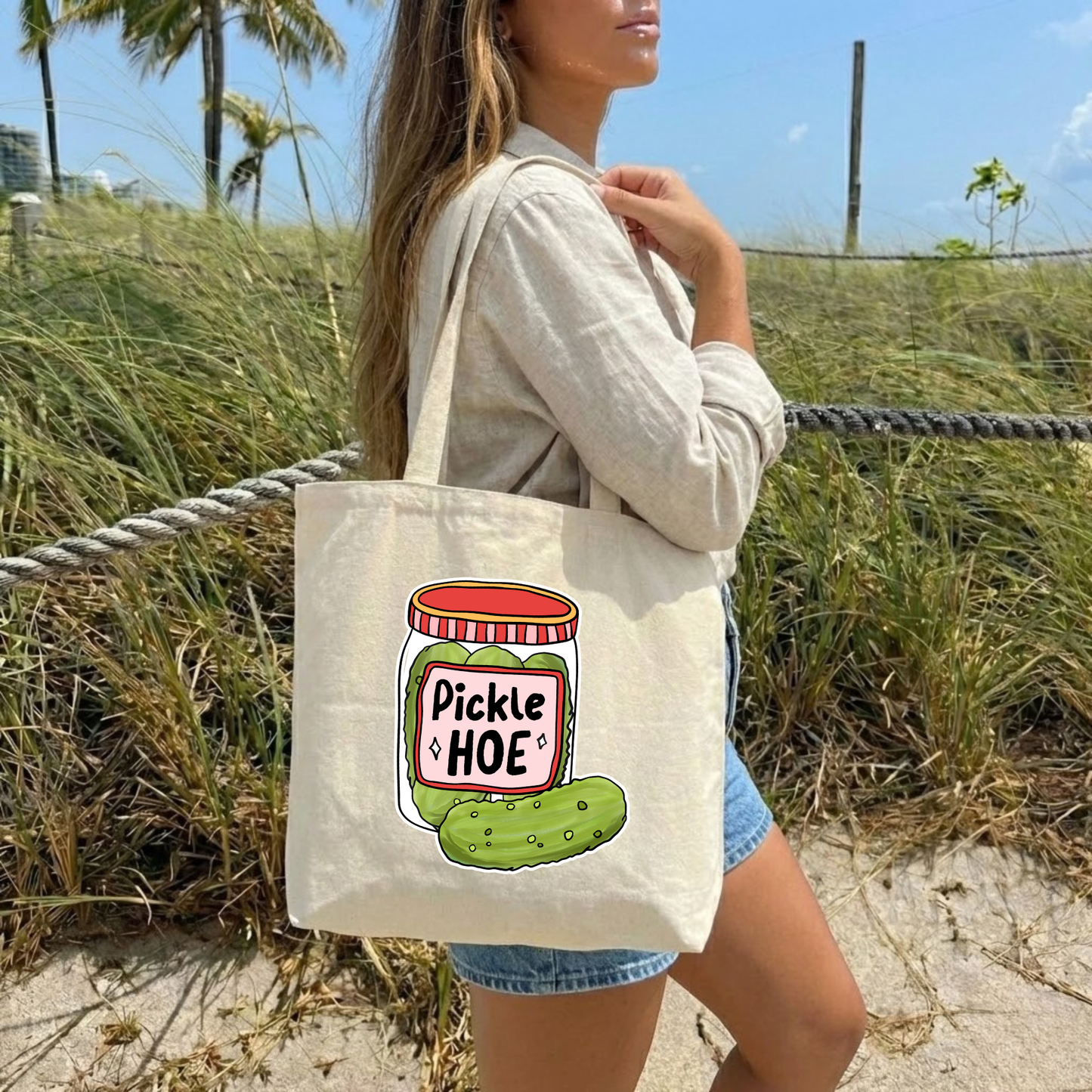 Pickle Hoe Tote Bag