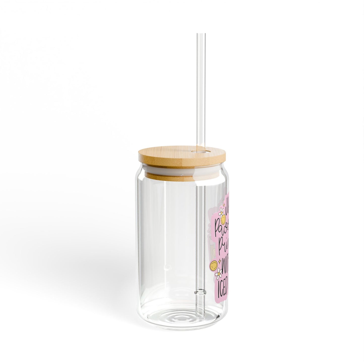 Just A Passenger Princess With Her Iced Coffee 16oz Glass Iced Coffee Cup