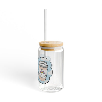 Caffeinated And Dissociated Kind Of Day 16oz Glass Iced Coffee Cup