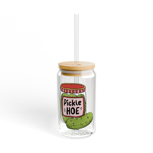 Pickle Hoe 16oz Glass Iced Coffee Cup