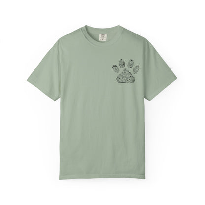 Floral Paw Print Comfort Colors T-Shirt
