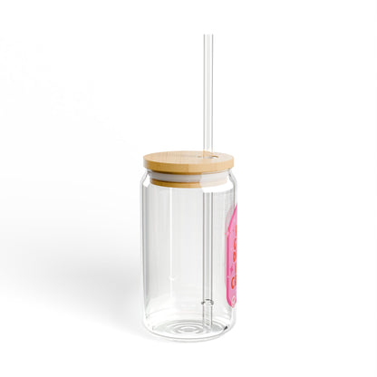Hot Girls Drink Iced Coffee  Glass Tumbler, Best Friend Gift, Iced Coffee Lover, Glass Can Cup, Coffee Obsessed Gift, Gift For Her, Trendy