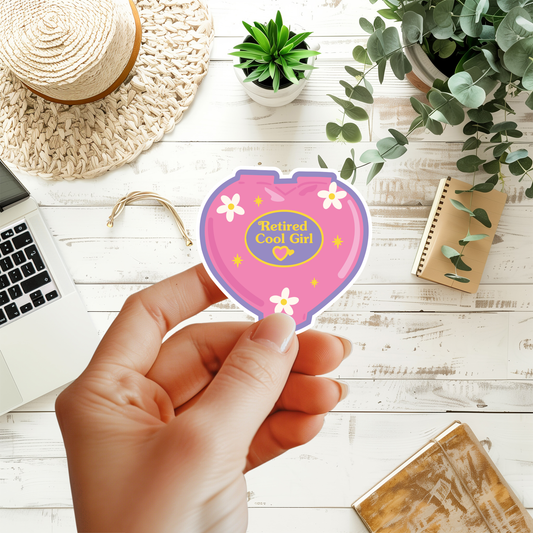 Retired Cool Girl Sticker, 1990s Nostalgia, Y2K, 2000s Girl Sticker