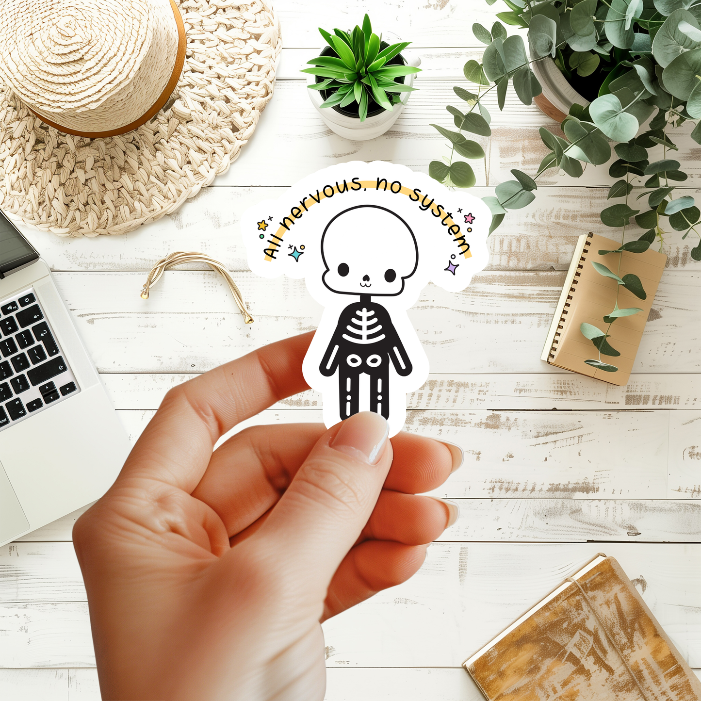 All Nervous No System Skeleton Sticker