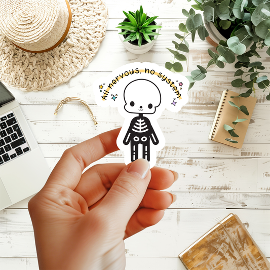 All Nervous No System Skeleton Sticker