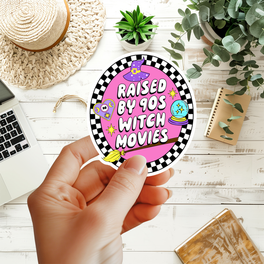 Raised By 90s Witch Movies Sticker