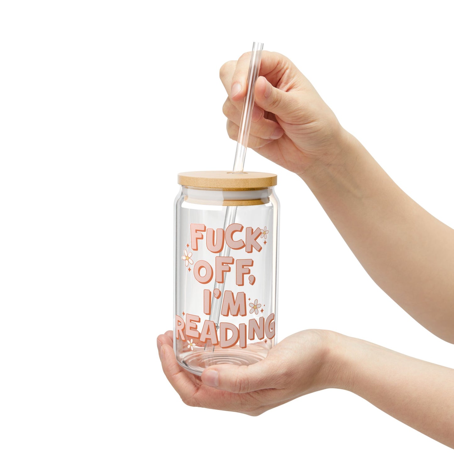Fuck Off I'm Reading 16oz Glass Iced Coffee Cup