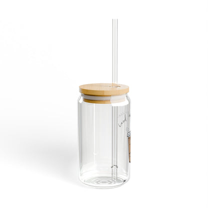 Iced Coffee Queen Glass Can Cup, Iced Coffee Cup, Beer Can Mug, Iced Coffee Lover