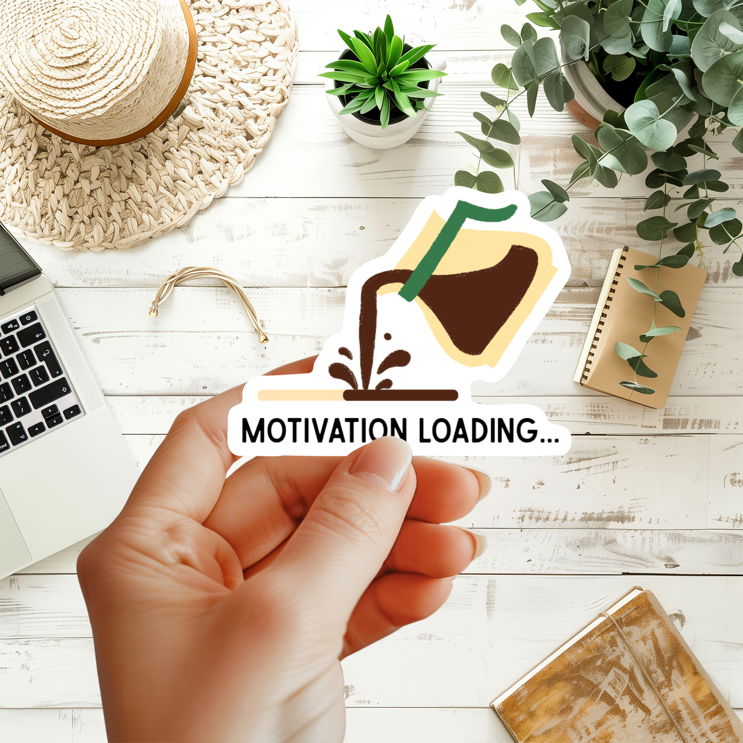 Motivation Loading Coffee Pot Sticker