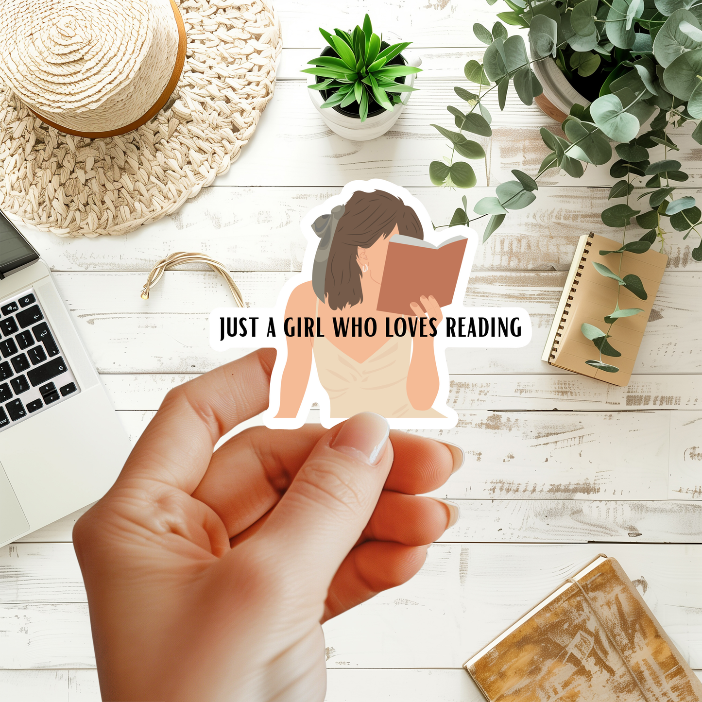 Just A Girl Who Loves Reading Sticker