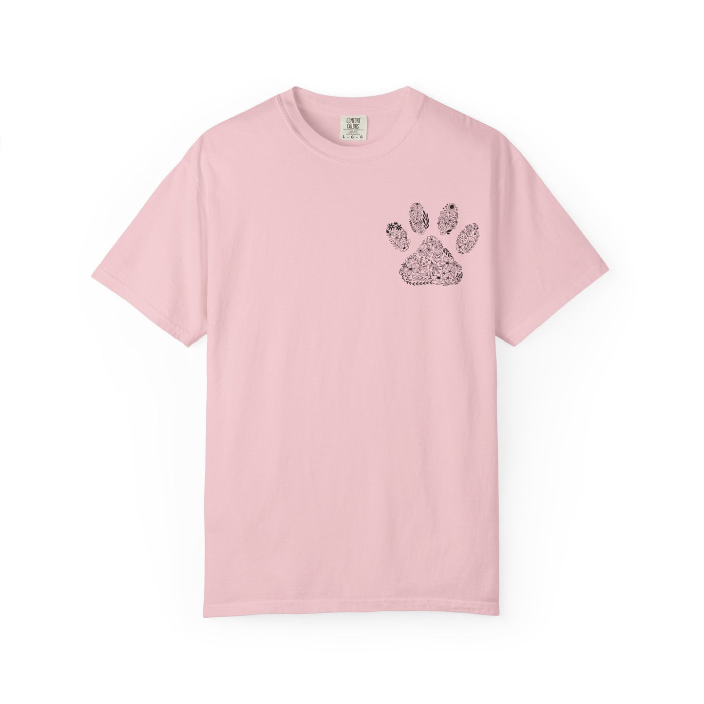 Floral Paw Print Comfort Colors T-Shirt