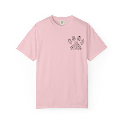 Floral Paw Print Comfort Colors T-Shirt