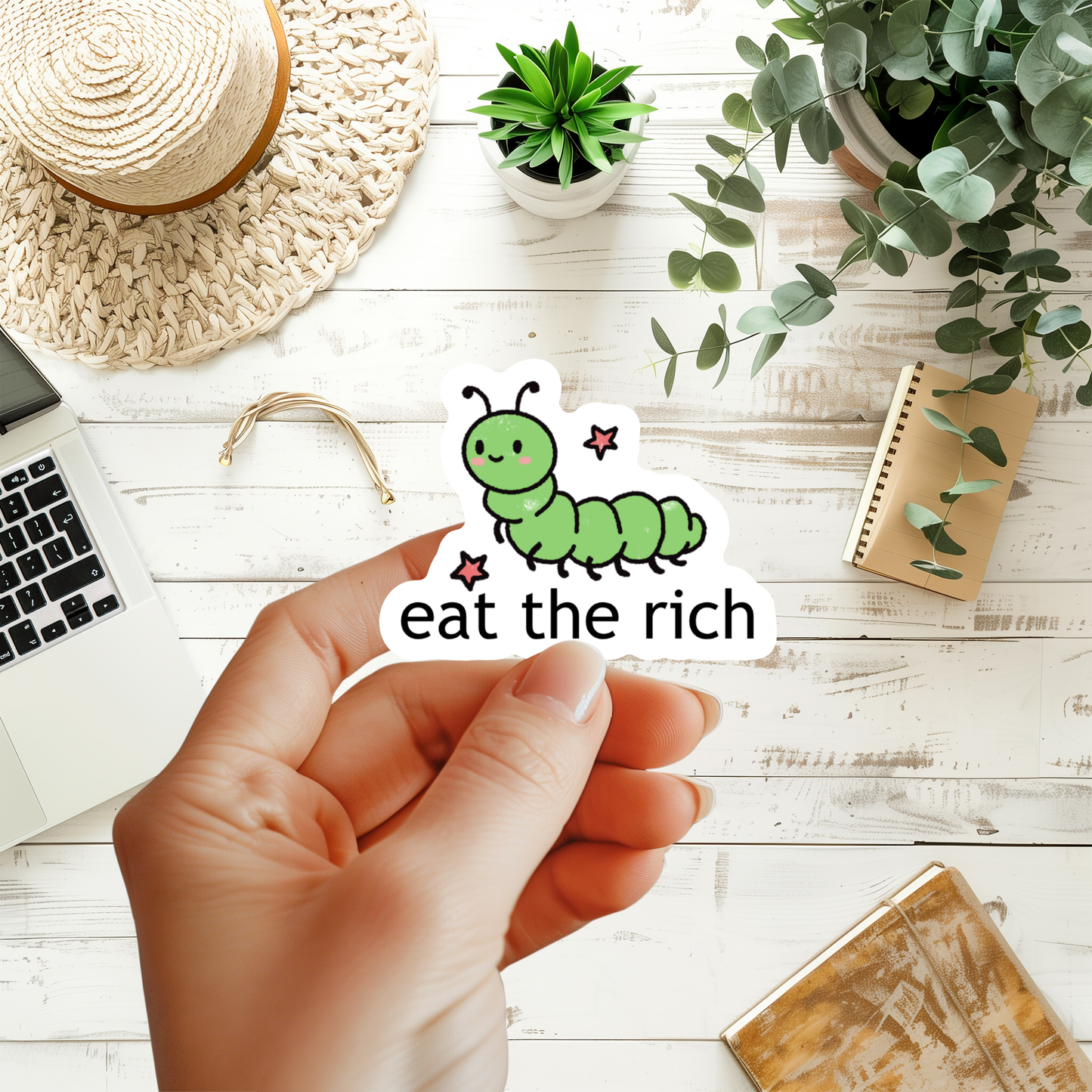 Eat The Rich Worm Sticker