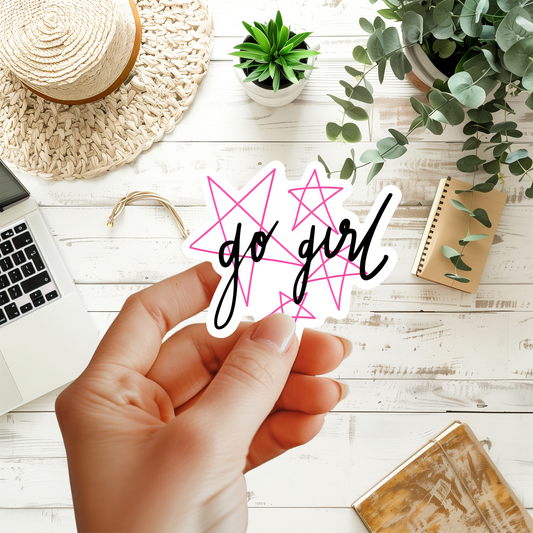 Go Girl Starry Motivational Sticker