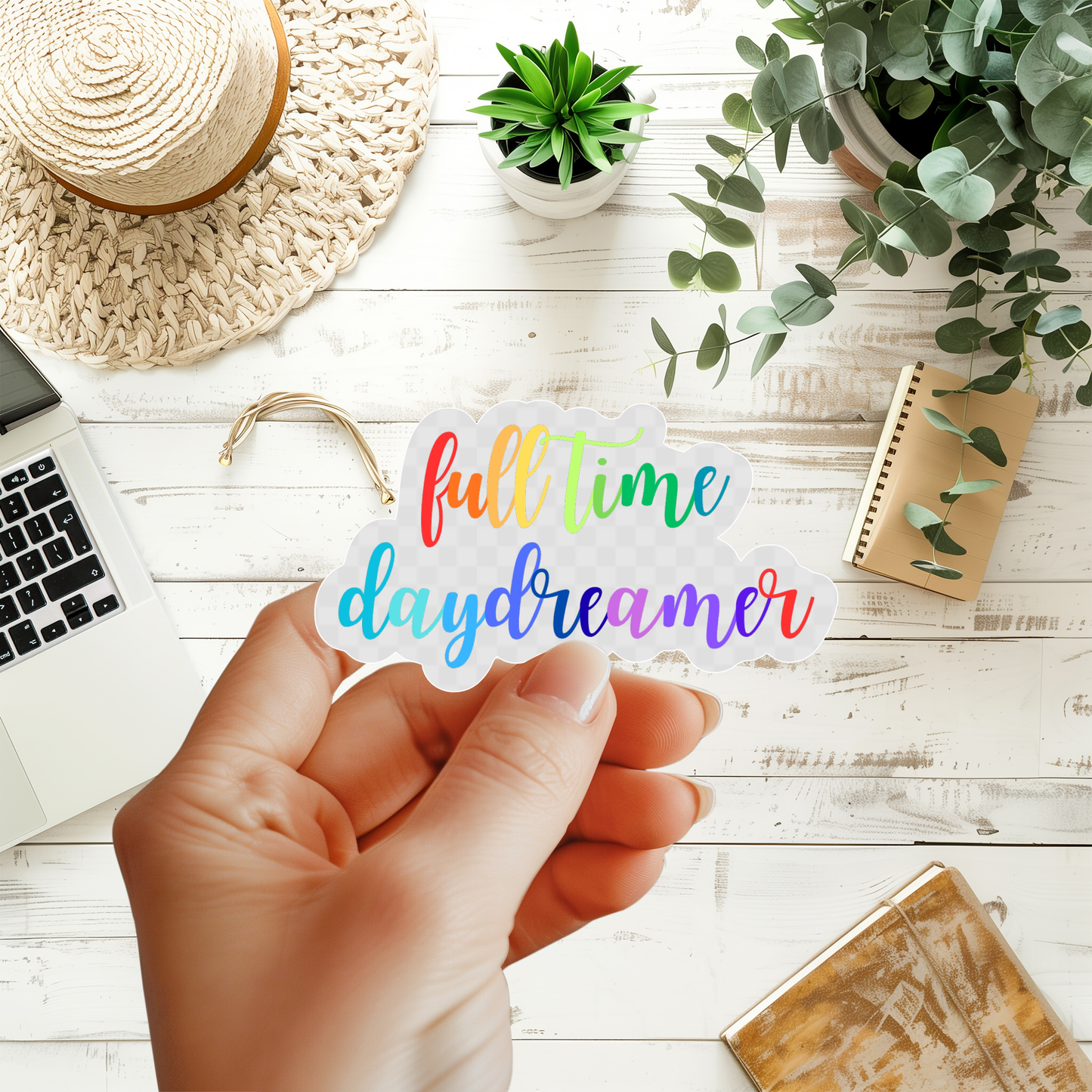 Clear Background Full-time Daydreamer Sticker
