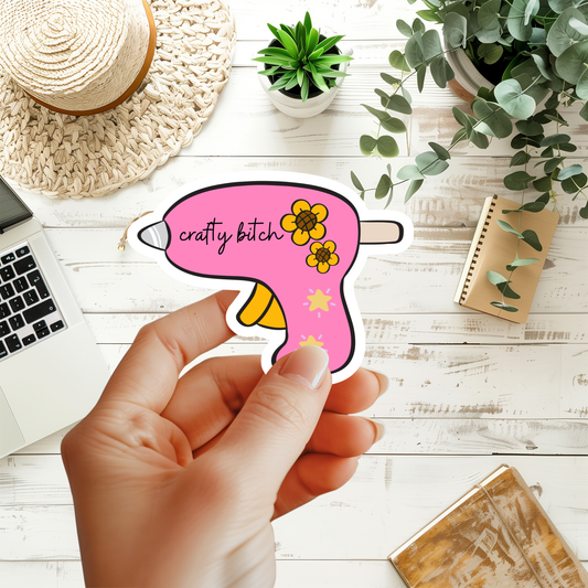 Crafty Bitch Hot Glue Gun Sticker