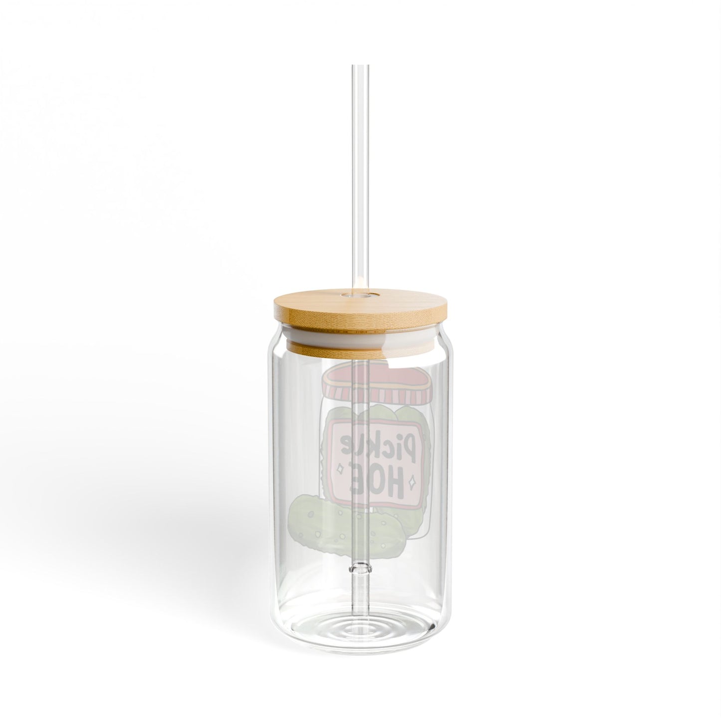 Pickle Hoe 16oz Glass Iced Coffee Cup