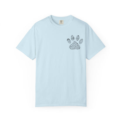 Floral Paw Print Comfort Colors T-Shirt