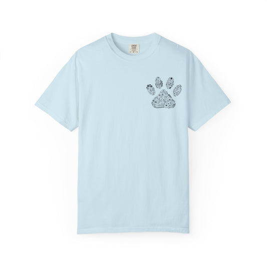 Floral Paw Print Comfort Colors T-Shirt