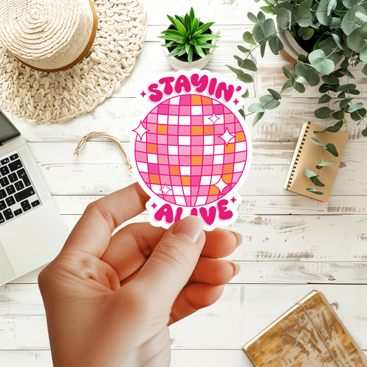 Stayin' Alive Disco Ball Sticker
