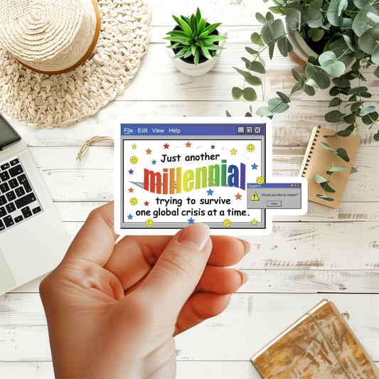 Millennial Crisis Survival Sticker