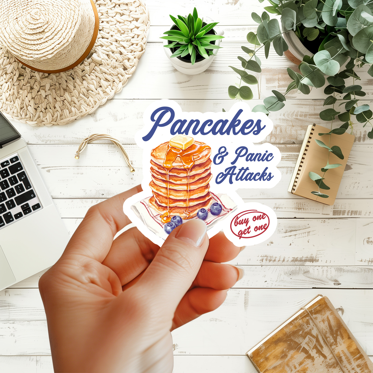 Pancakes and Panic Attacks Sticker