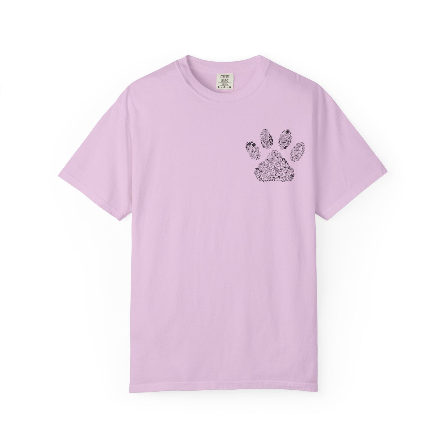 Floral Paw Print Comfort Colors T-Shirt