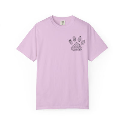 Floral Paw Print Comfort Colors T-Shirt