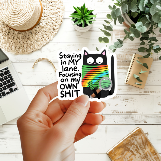 Staying In My Lane, Focusing On My Own Shit Sticker