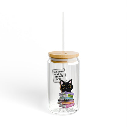 Be A Rebel Read A Banned Book 16oz Glass Iced Coffee Cup