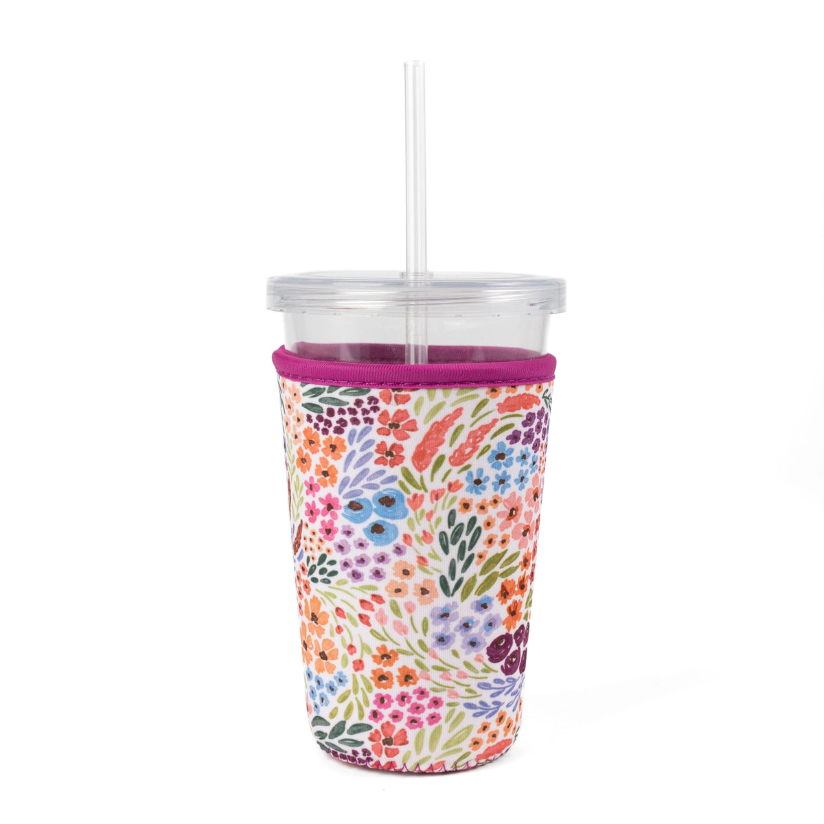 Whimsical Rainbow Blooms Cup Sleeve