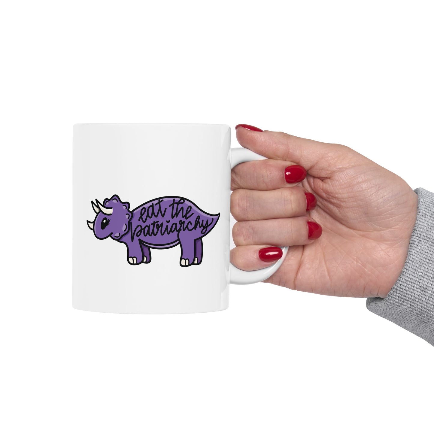 Eat The Patriarchy, Purple Dinosaur Coffee Mug