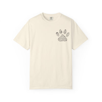 Floral Paw Print Comfort Colors T-Shirt